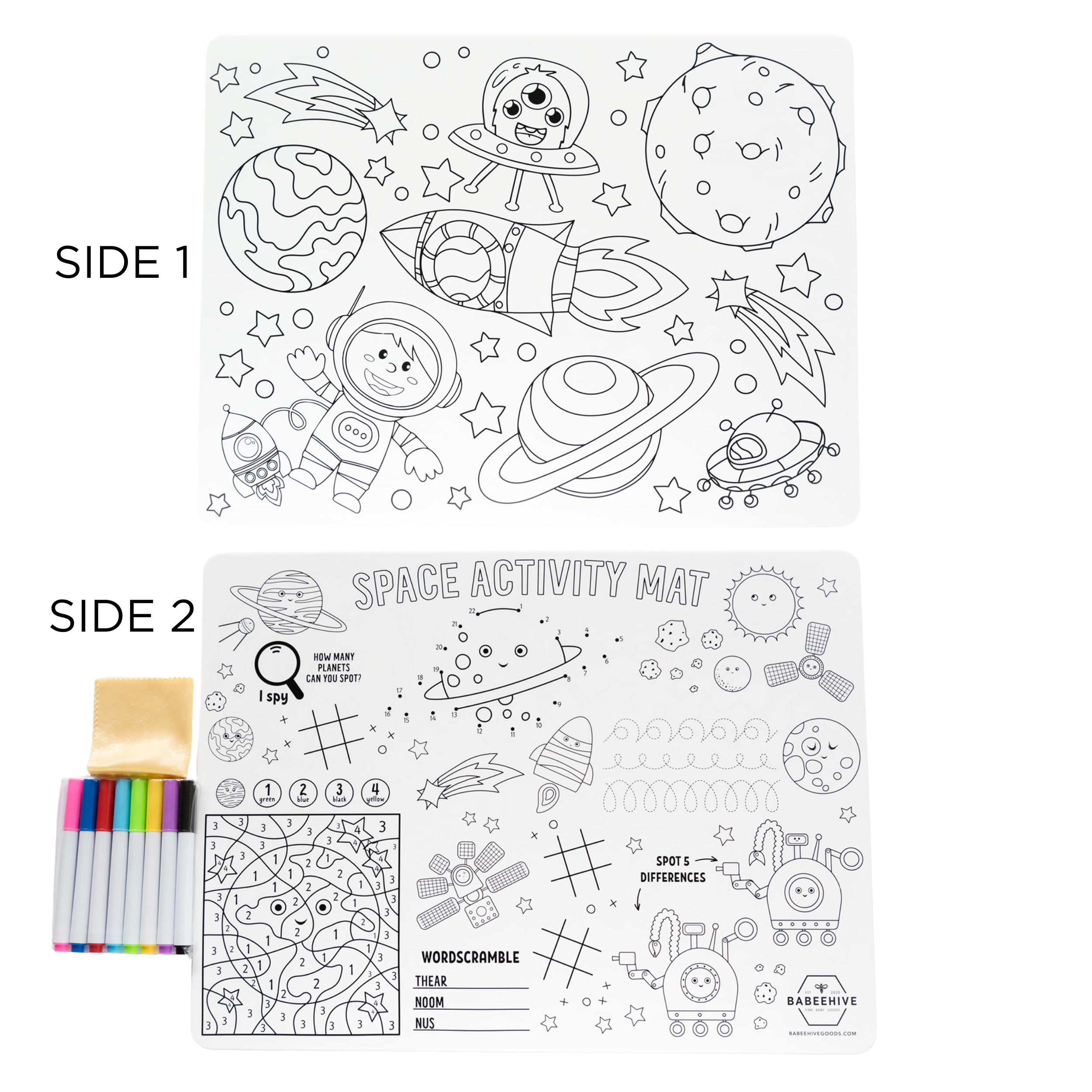 Silicone Reusable Coloring Placemat - 5 New Designs