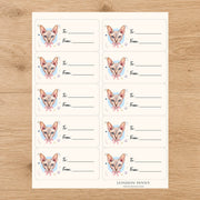 Sphynx Purrfectly Yours Gift Tag Sticker Sheet