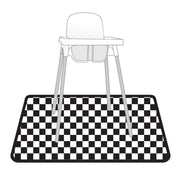 Black Checkerboard Splash Mat - A Waterproof Catch-all For Highchair Spills And More!