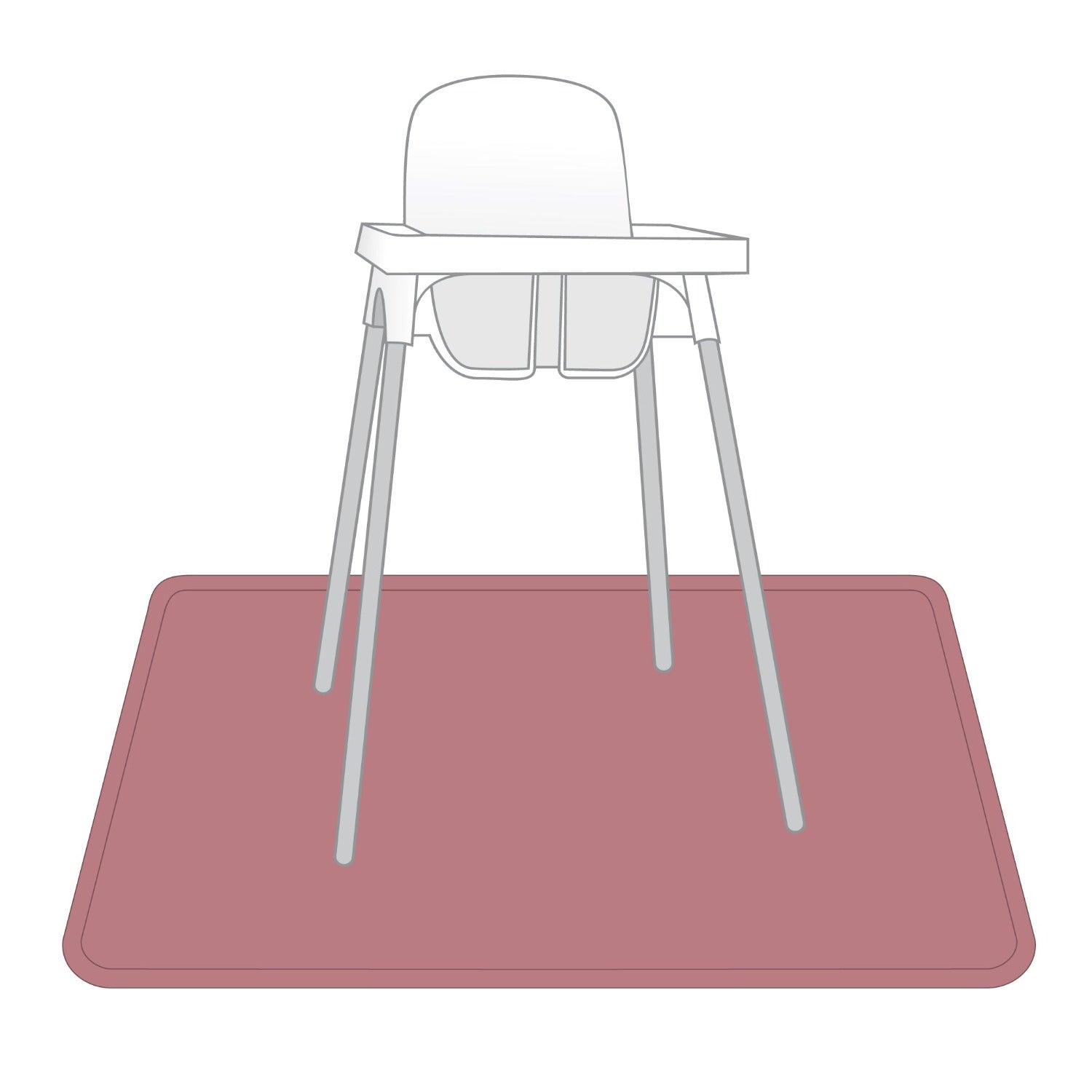 Solid Blush Minimalist Splash Mat - A Waterproof Catch-all For Highchair Spills And More!