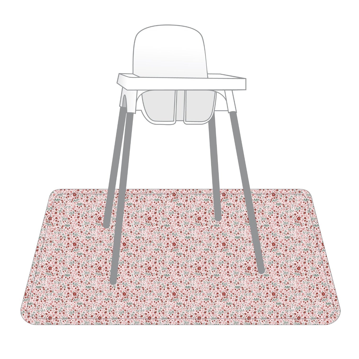 Blushing Blooms Splash Mat - A Waterproof Catch-all For Highchair Spills And More!