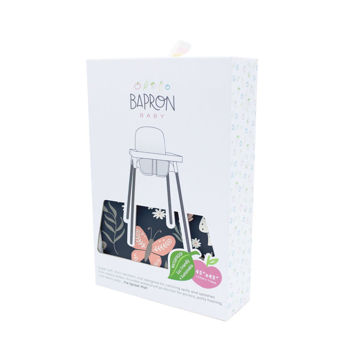 Butterfly Garden Splash Mat - A Waterproof Catch-all For Highchair Spills And More!