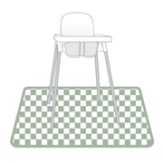 Sage Checkerboard Splash Mat - A Waterproof Catch-all For Highchair Spills And More!