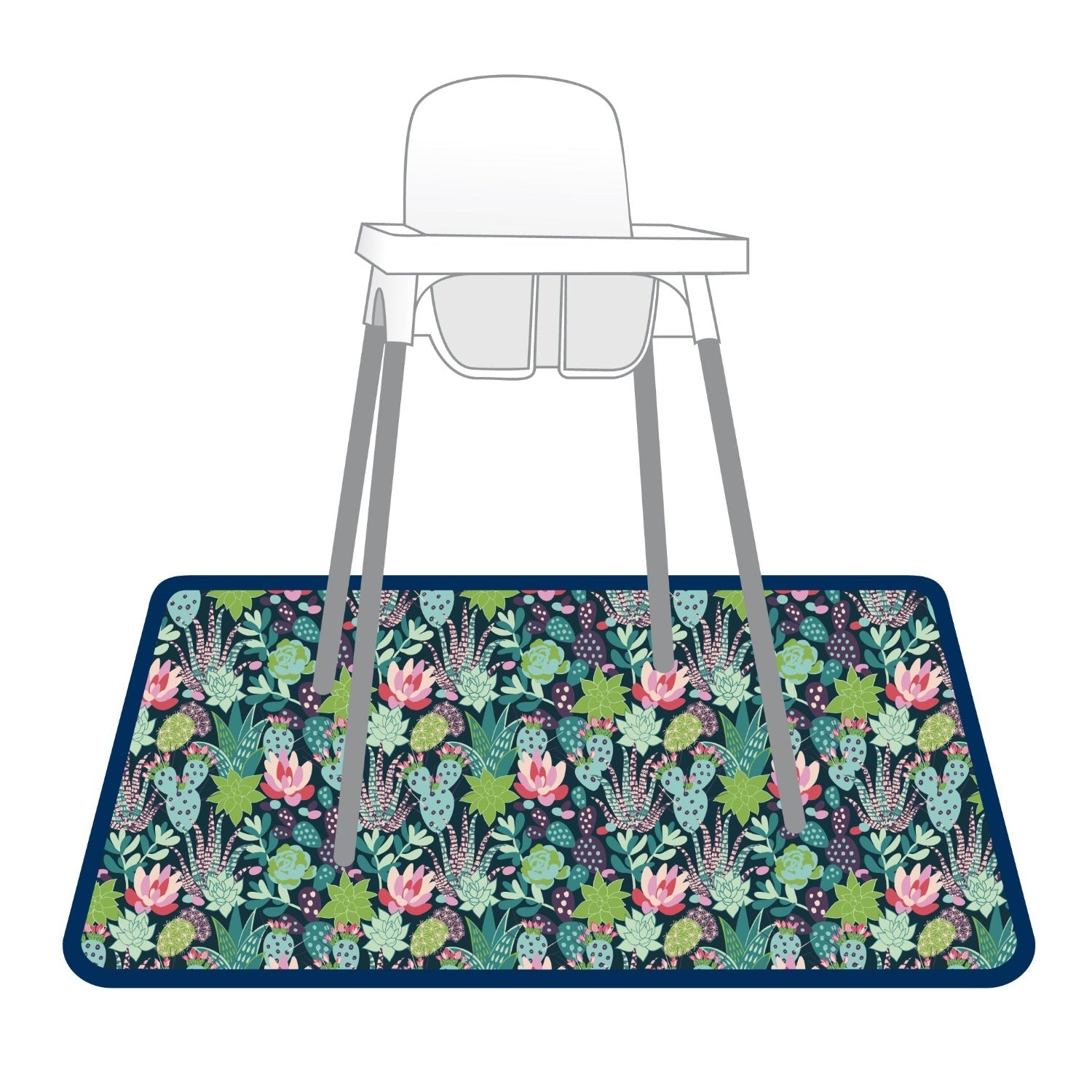 Desert Floral Splash Mat - A Waterproof Catch-all For Highchair Spills And More!