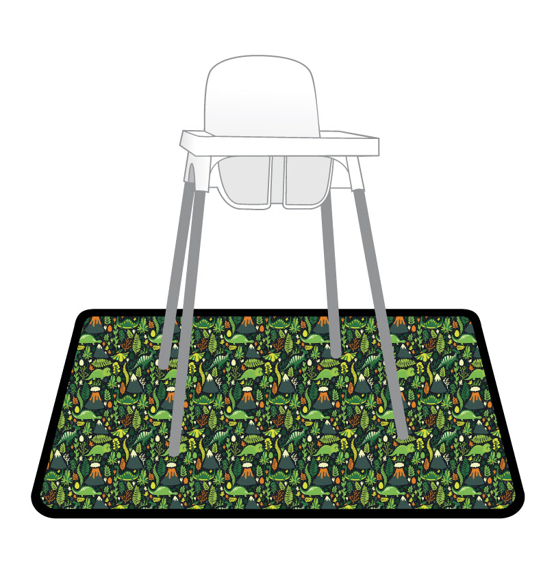 Dino Days Splash Mat - A Waterproof Catch-all For Highchair Spills And More!