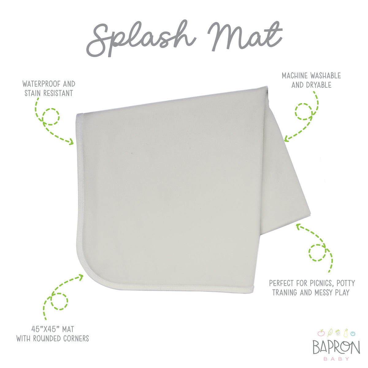 Solid Champagne Minimalist Splash Mat - A Waterproof Catch-all For Highchair Spills And More!