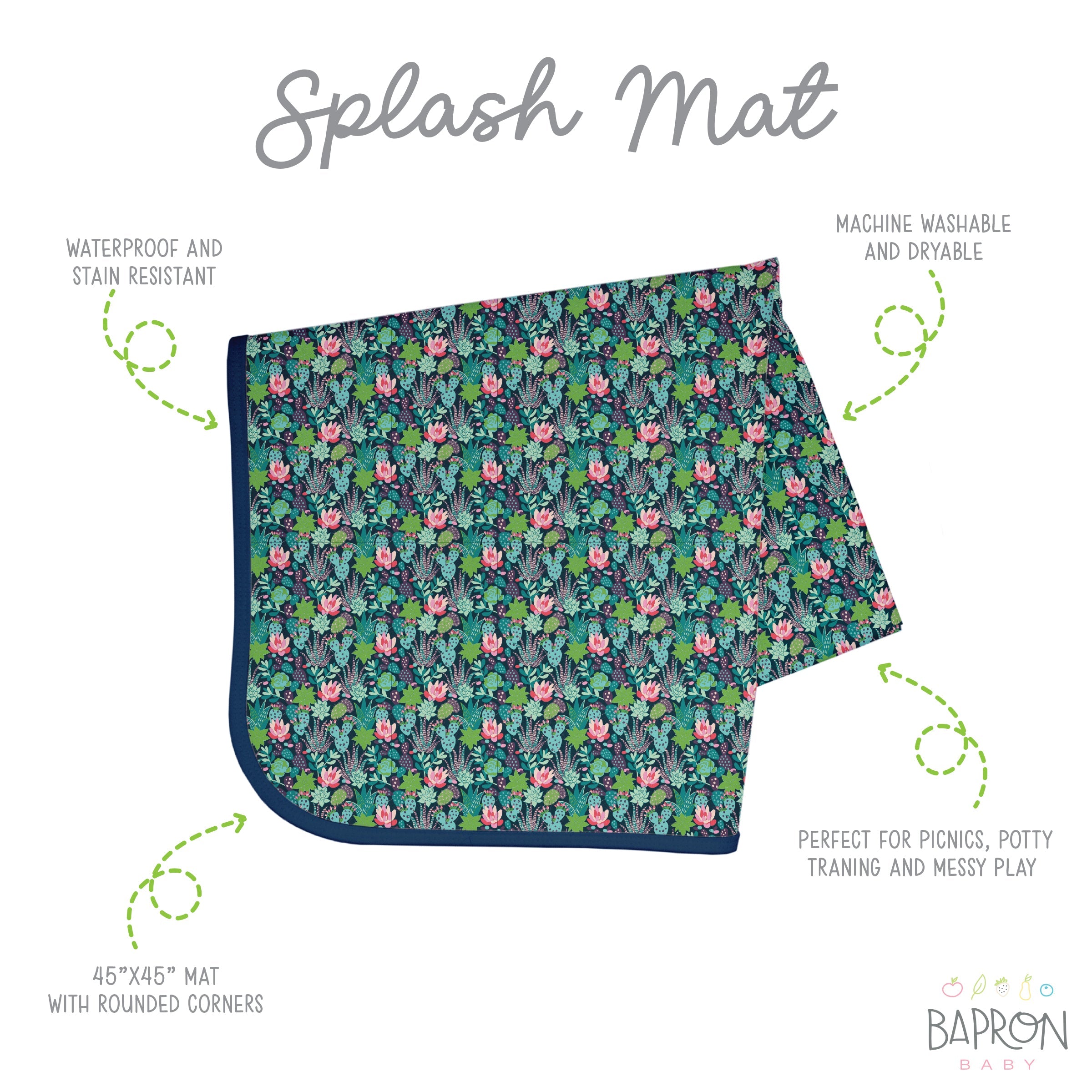 Desert Floral Splash Mat - A Waterproof Catch-all For Highchair Spills And More!