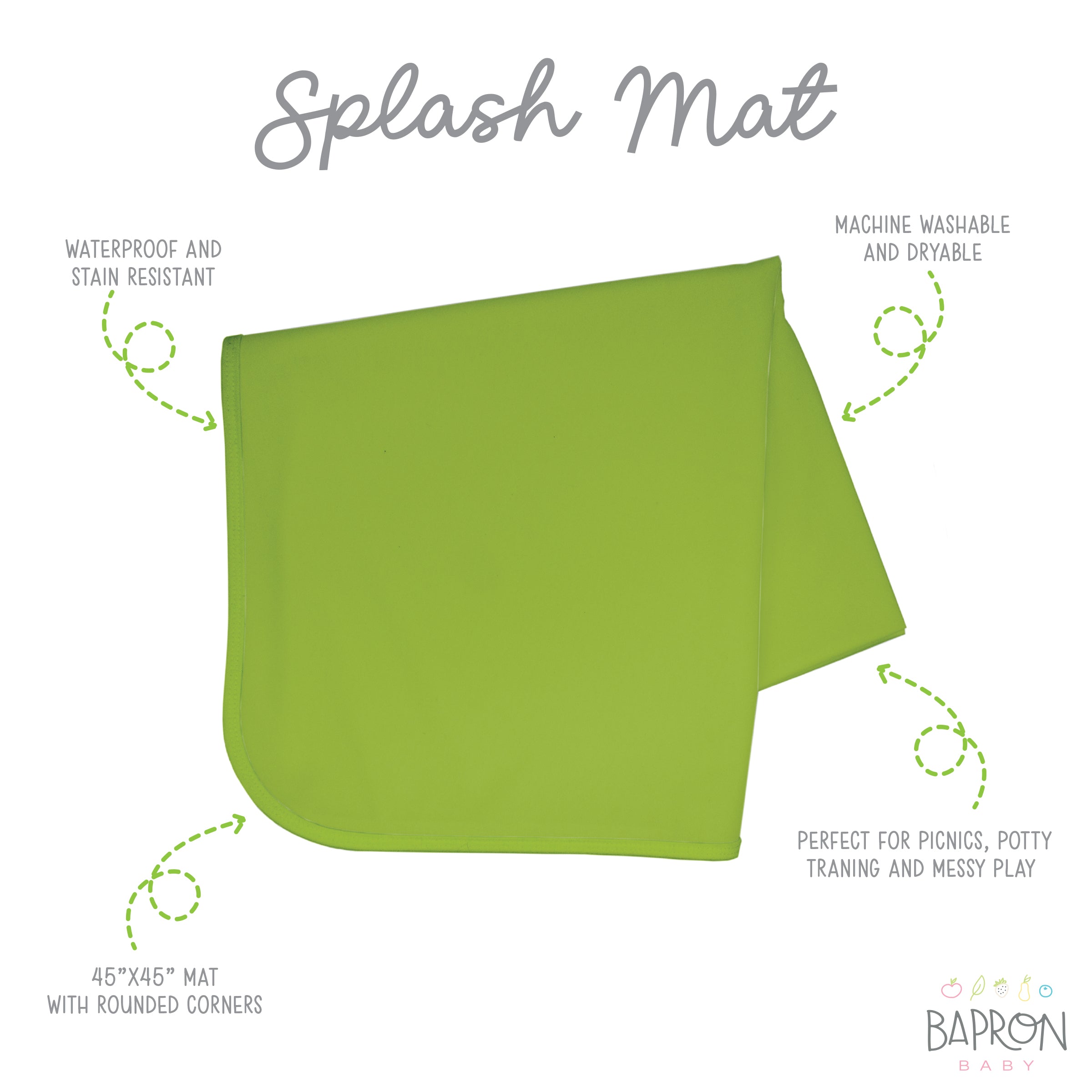 Solid Ribbit Minimalist Splash Mat - A Waterproof Catch-all For Highchair Spills And More! Sale