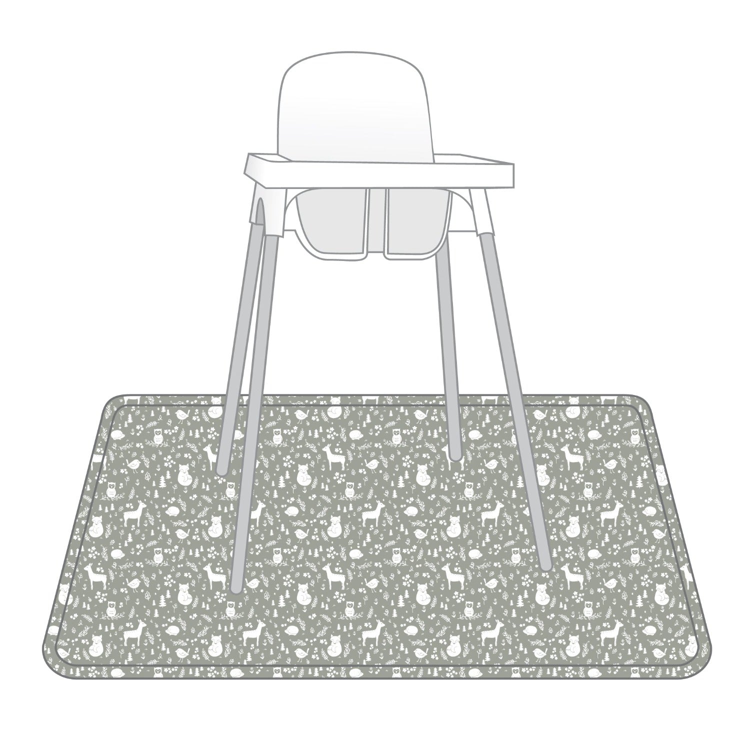 Forest Friends Splash Mat - A Waterproof Catch-all For Highchair Spills And More!