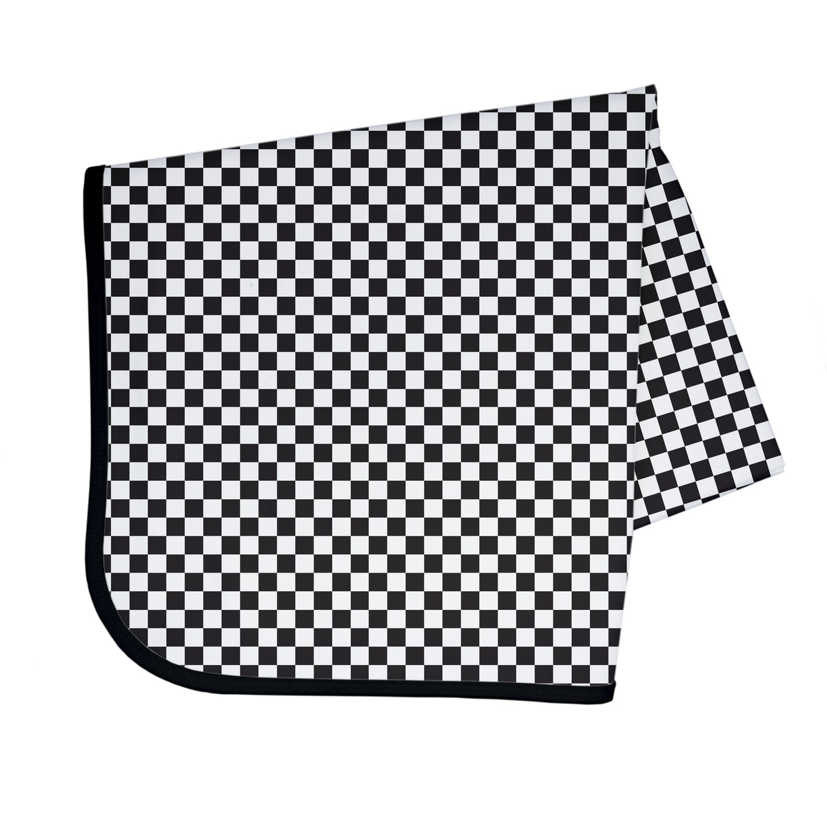Black Checkerboard Splash Mat - A Waterproof Catch-all For Highchair Spills And More!