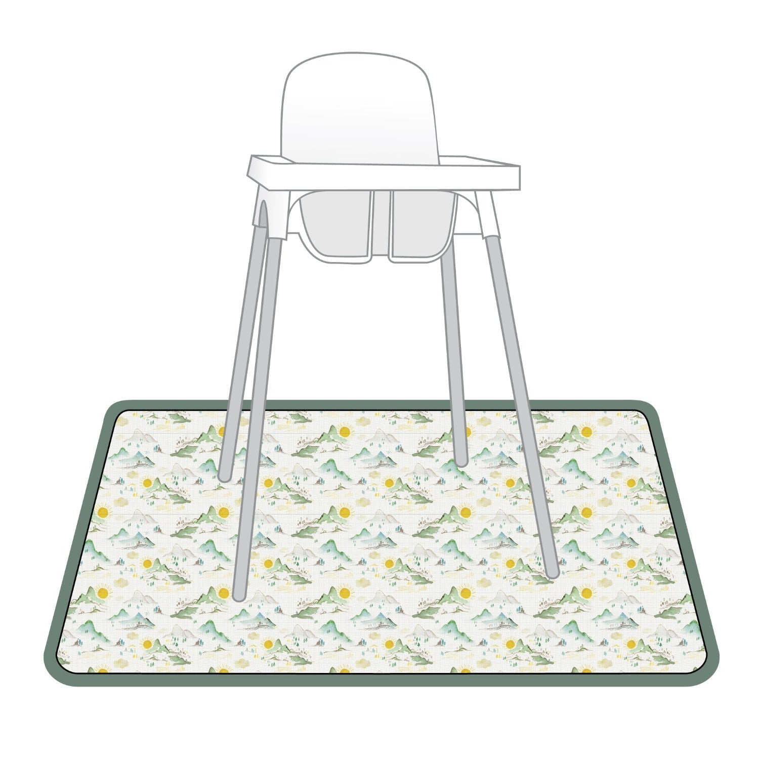 Mountain Mist Splash Mat - A Waterproof Catch-all For Highchair Spills And More!