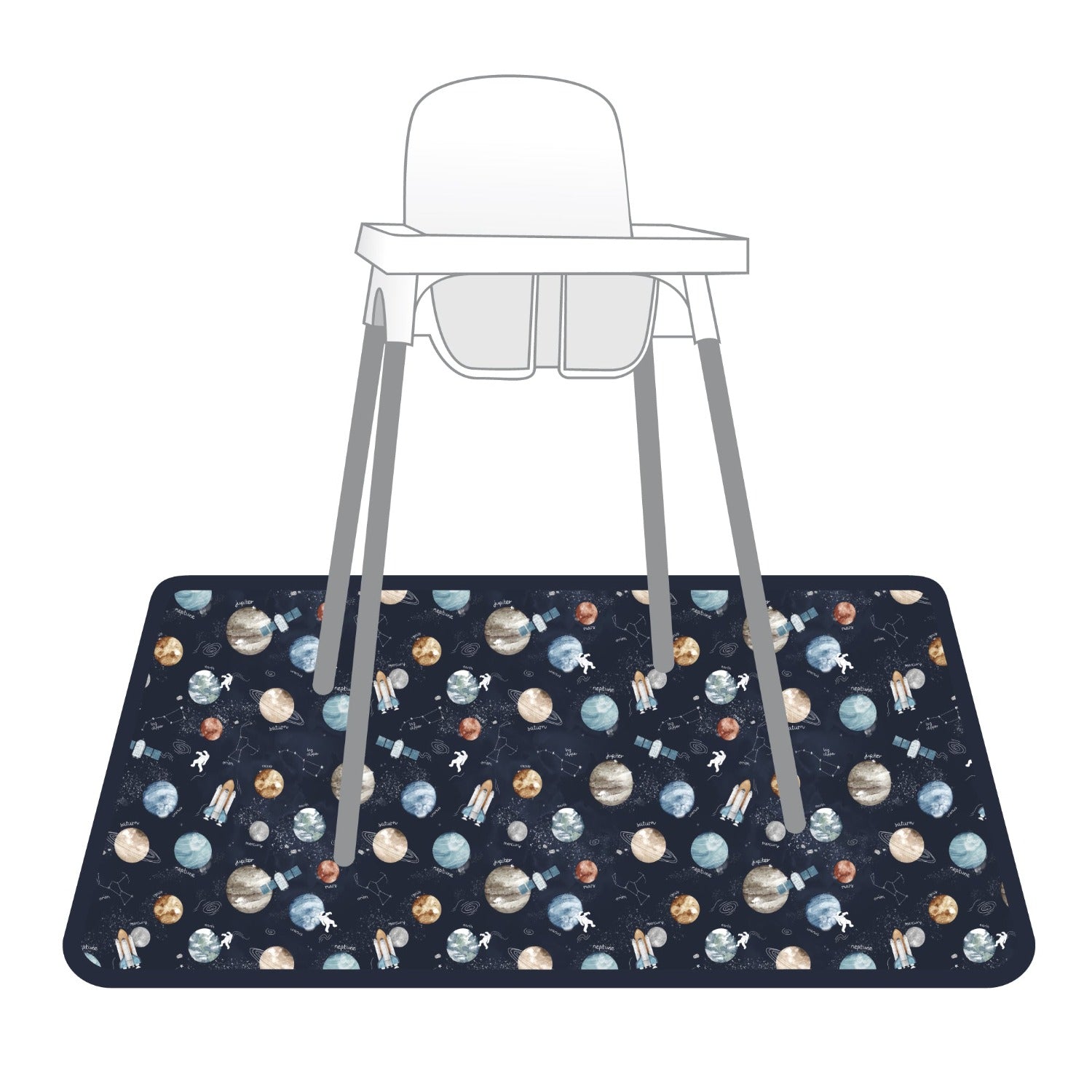 Outer Space Splash Mat - A Waterproof Catch-all For Highchair Spills And More!