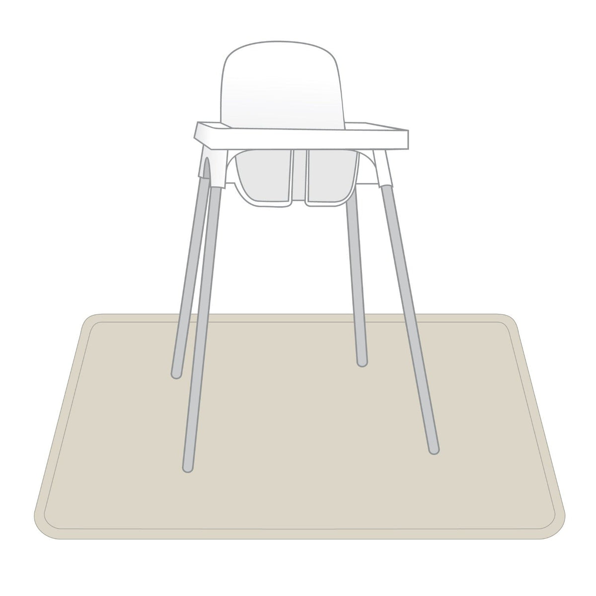 Solid Champagne Minimalist Splash Mat - A Waterproof Catch-all For Highchair Spills And More!
