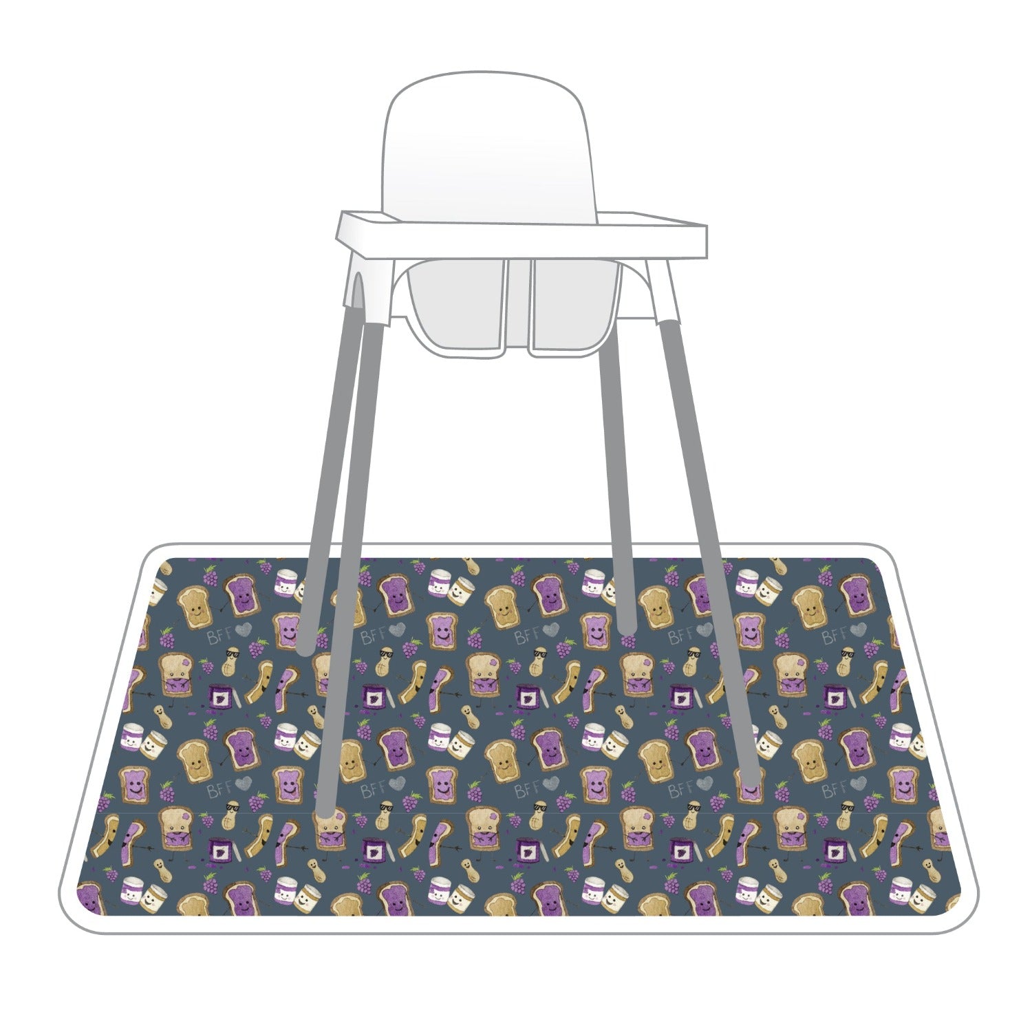 Pbj Pals Splash Mat - A Waterproof Catch-all For Highchair Spills And More!