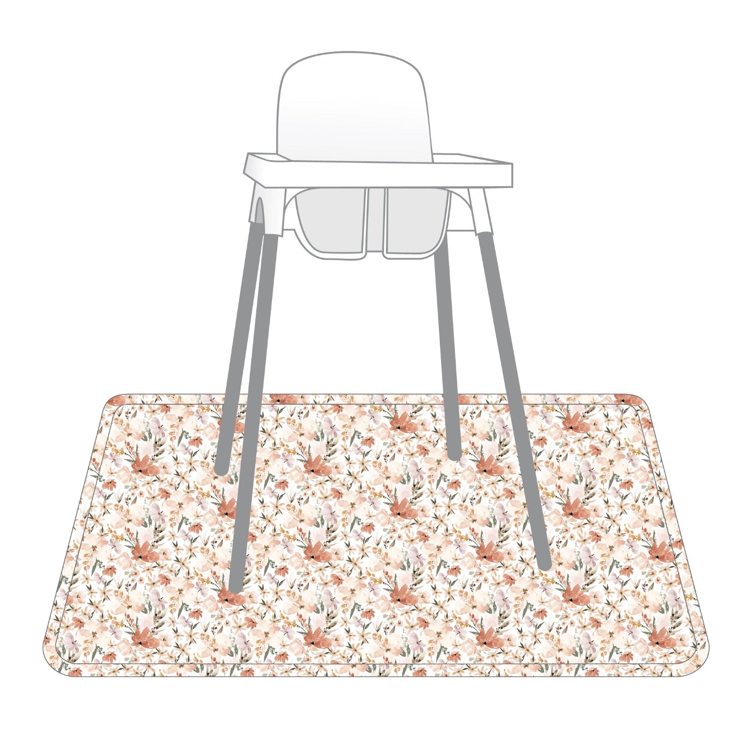 Peachy Dreams Splash Mat - A Waterproof Catch-all For Highchair Spills