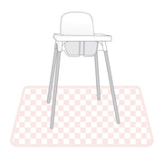 Pretty Pink Checkerboard Splash Mat - A Waterproof Catch-all For Highchair Spills And More!