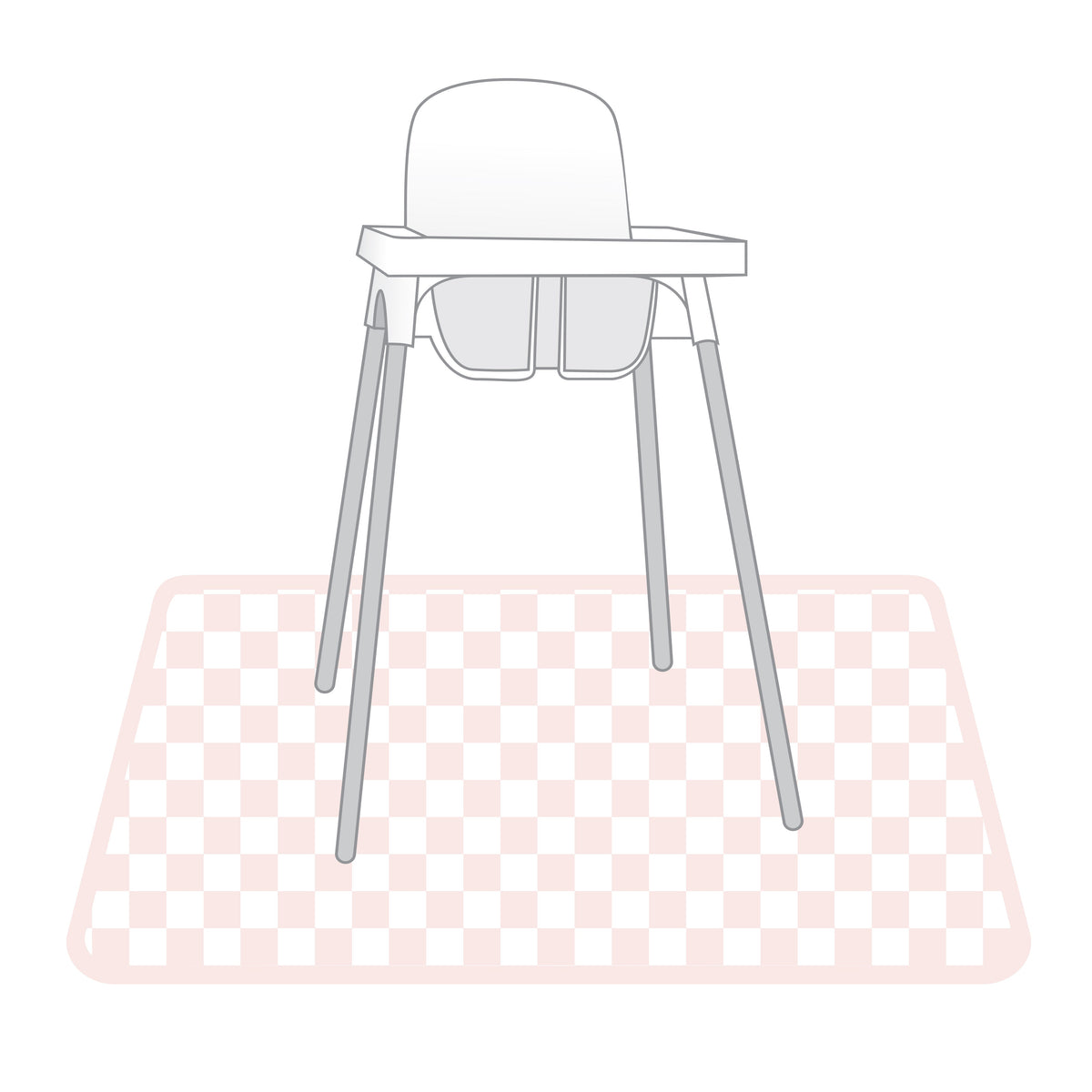 Pretty Pink Checkerboard Splash Mat - A Waterproof Catch-all For Highchair Spills And More!
