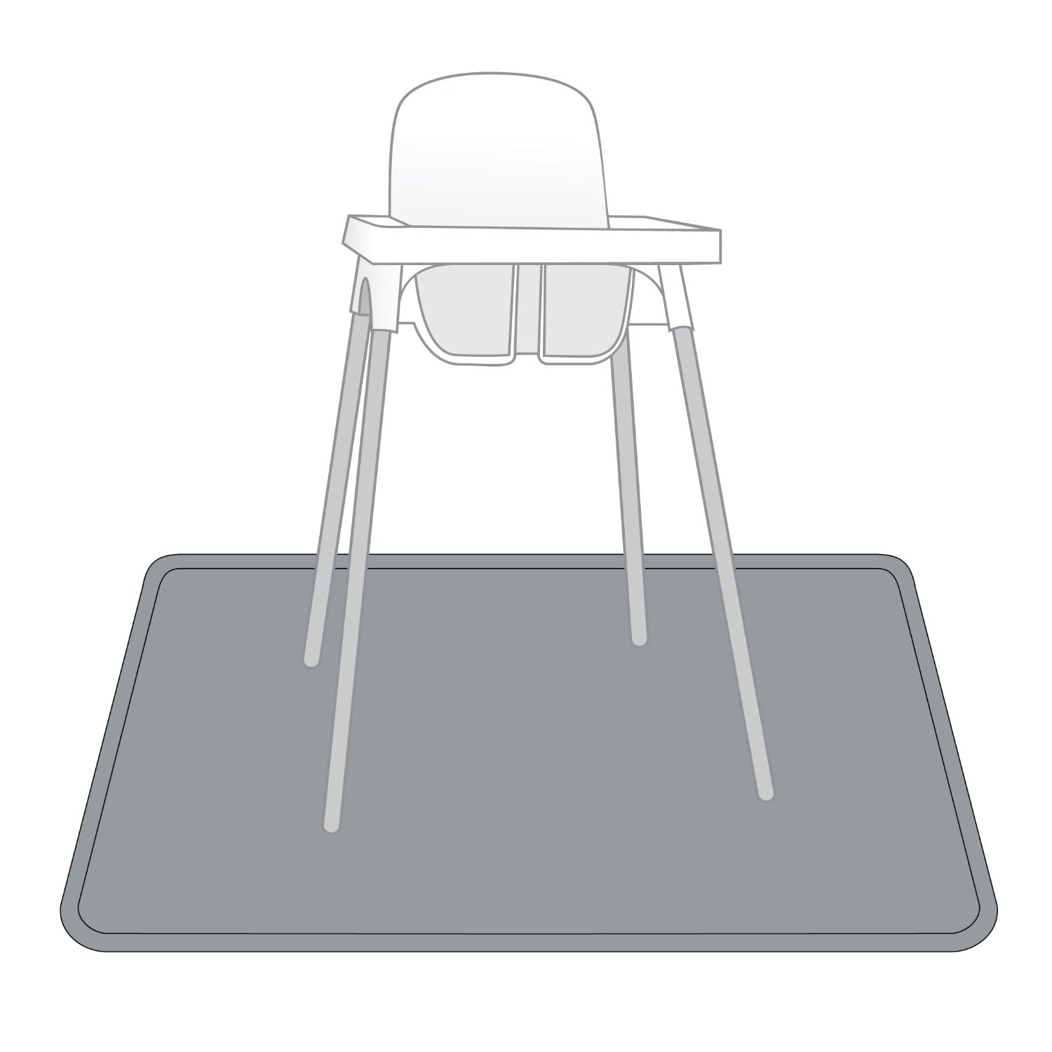 Solid Slate Minimalist Splash Mat - A Waterproof Catch-all For Highchair Spills And More!