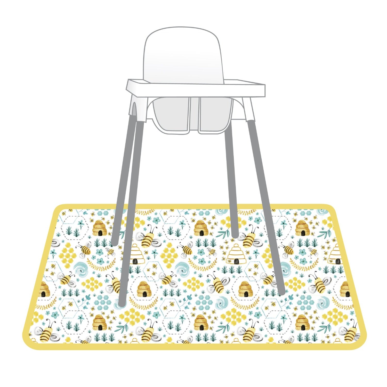 Busy Bees Splash Mat - A Waterproof Catch-all For Highchair Spills And More!