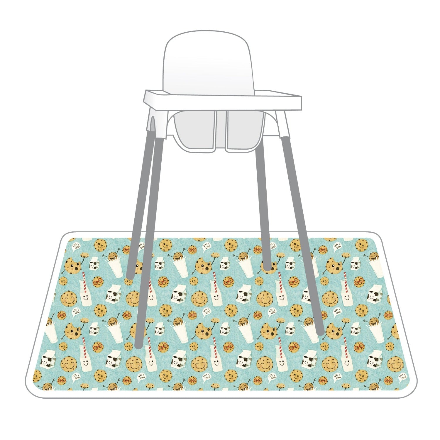 Cookies & Milk Splash Mat - A Waterproof Catch-all For Highchair Spills And More!