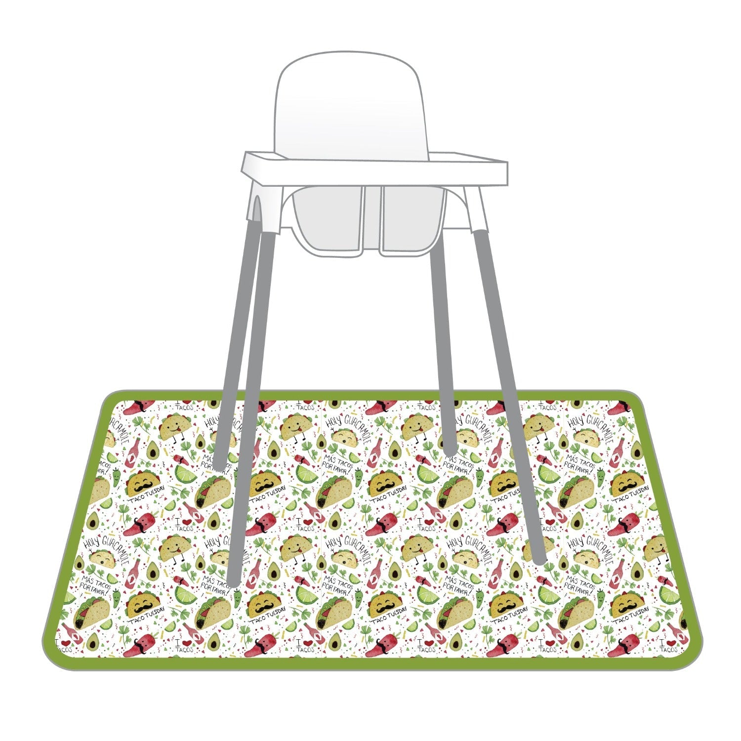 Taco Party Splash Mat - A Waterproof Catch-all For Highchair Spills And More!