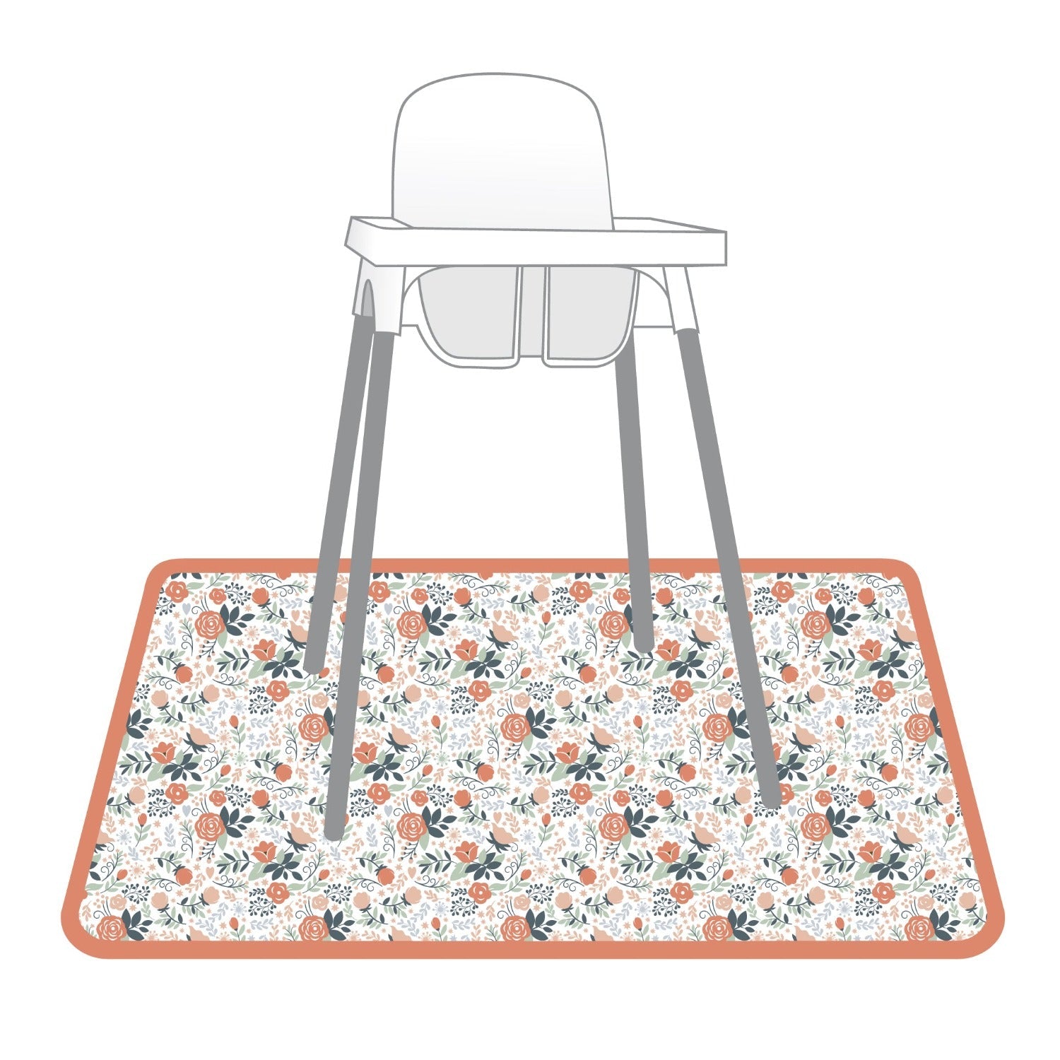 Vintage Rose Splash Mat - A Waterproof Catch-all For Highchair Spills And More!