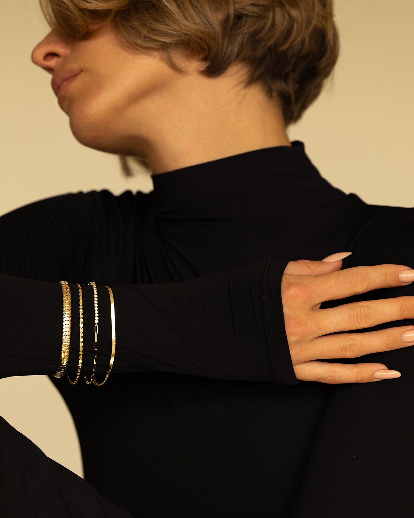 14k Gold Mirror Chain Bracelet