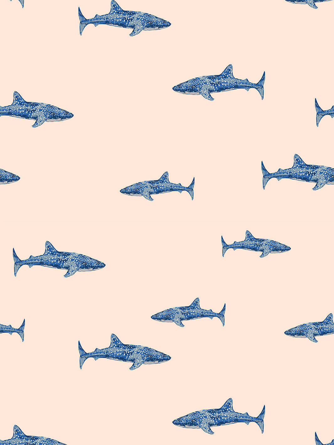 'spotted Shark' Wallpaper By Tea Collection - Peach