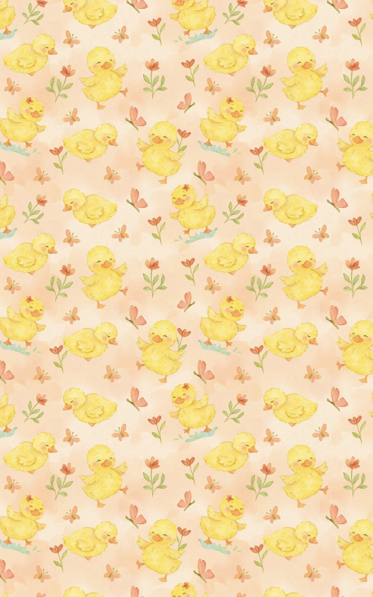 Springtime Duckling Dance Wrapping Paper