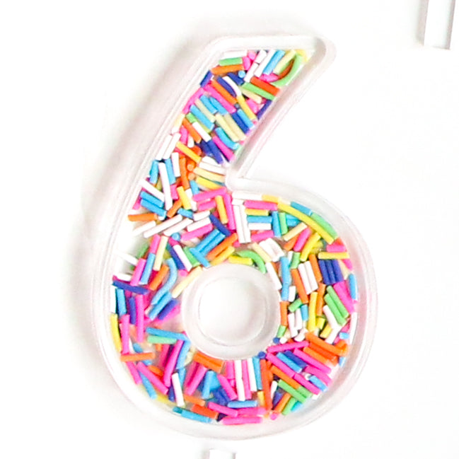 Sprinkle Number Acrylic Cake Toppers