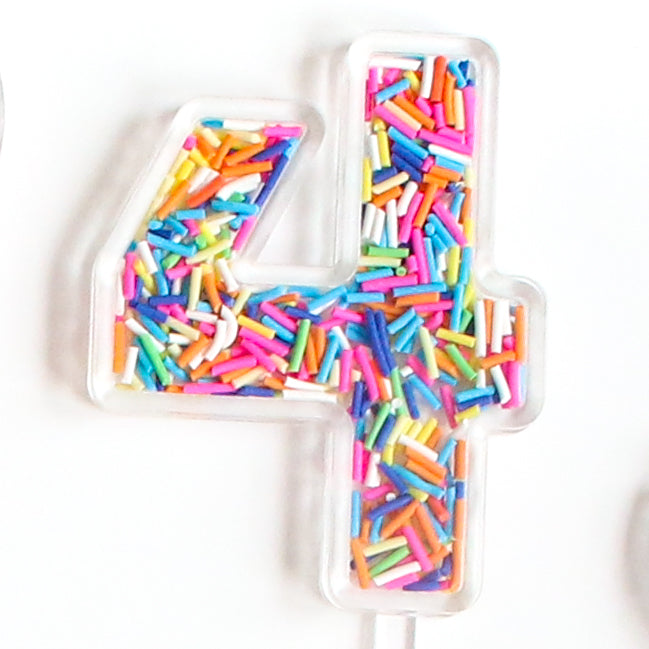 Sprinkle Number Acrylic Cake Toppers