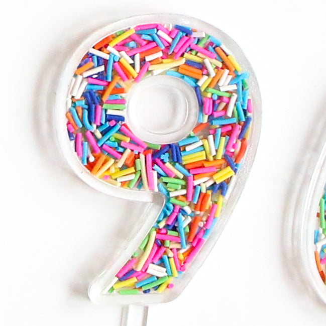 Sprinkle Number Acrylic Cake Toppers