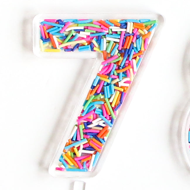 Sprinkle Number Acrylic Cake Toppers