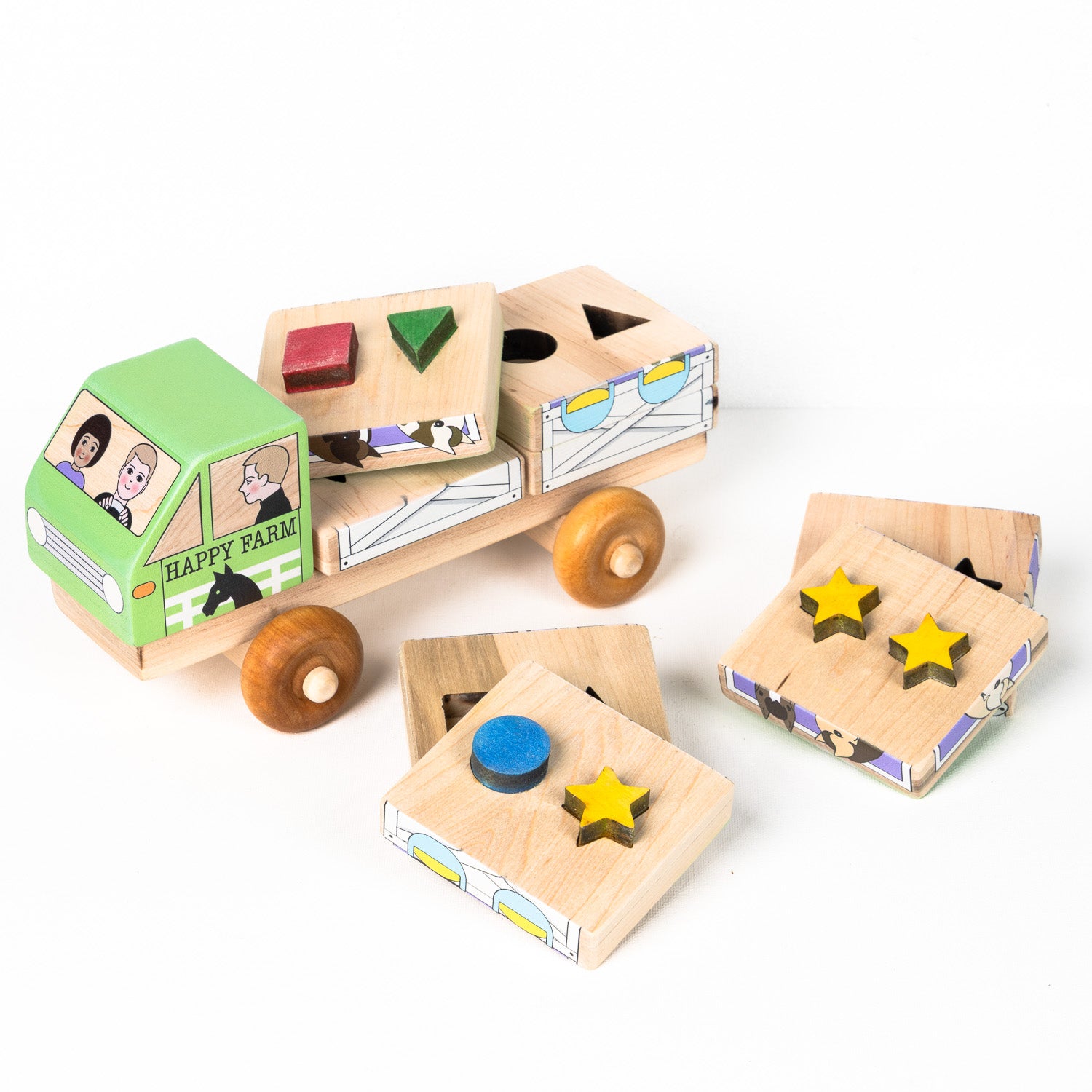 Stackable Puzzle Truck - Horse Trailer | Nominated For 2026 Astra Play Award | Made In The Canada | Printed With Non-toxic Ink In The Usa 🇺🇸
