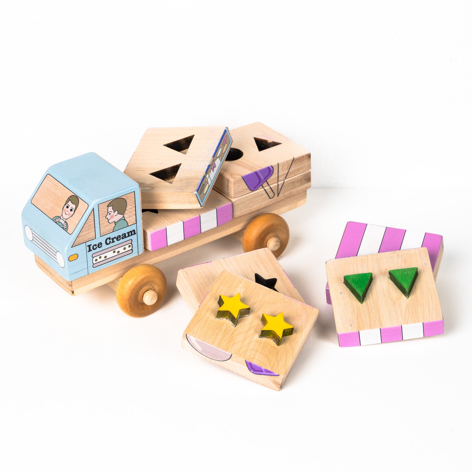 Stackable Puzzle Truck - Ice Cream Truck | Made In The Canada | Printed With Non-toxic Ink In The Usa 🇺🇸