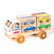 Stackable Puzzle Truck - Car Transporter | Made In The Canada | Printed With Non-toxic Ink In The Usa 🇺🇸