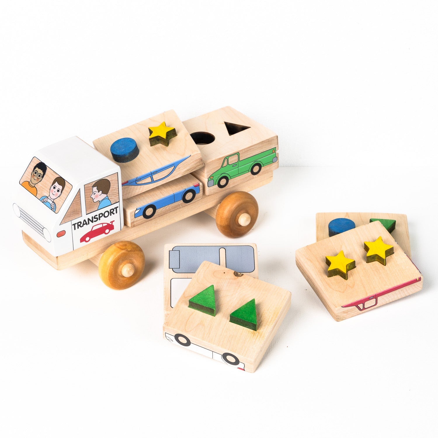 Stackable Puzzle Truck - Car Transporter | Made In The Canada | Printed With Non-toxic Ink In The Usa 🇺🇸
