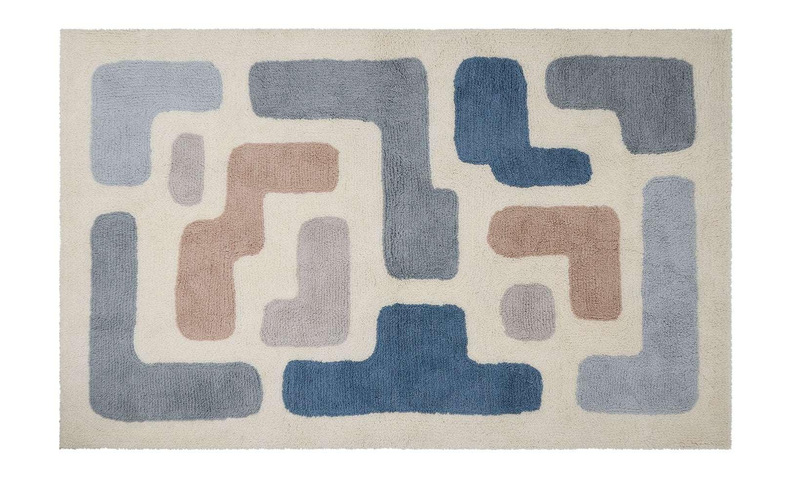 Stacked Washable Wool Area Rug
