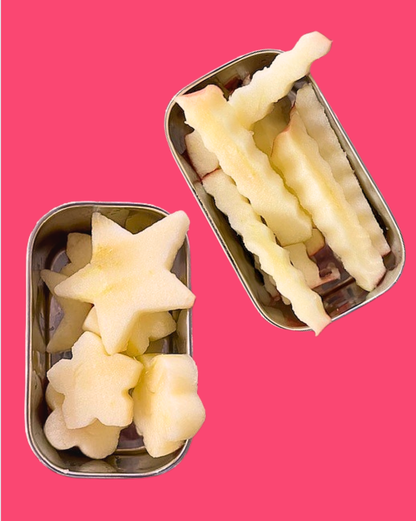 Stainless Steel Snack Rectangle Container Set (two) For Veggies, Fruit, Chips, Dips And More