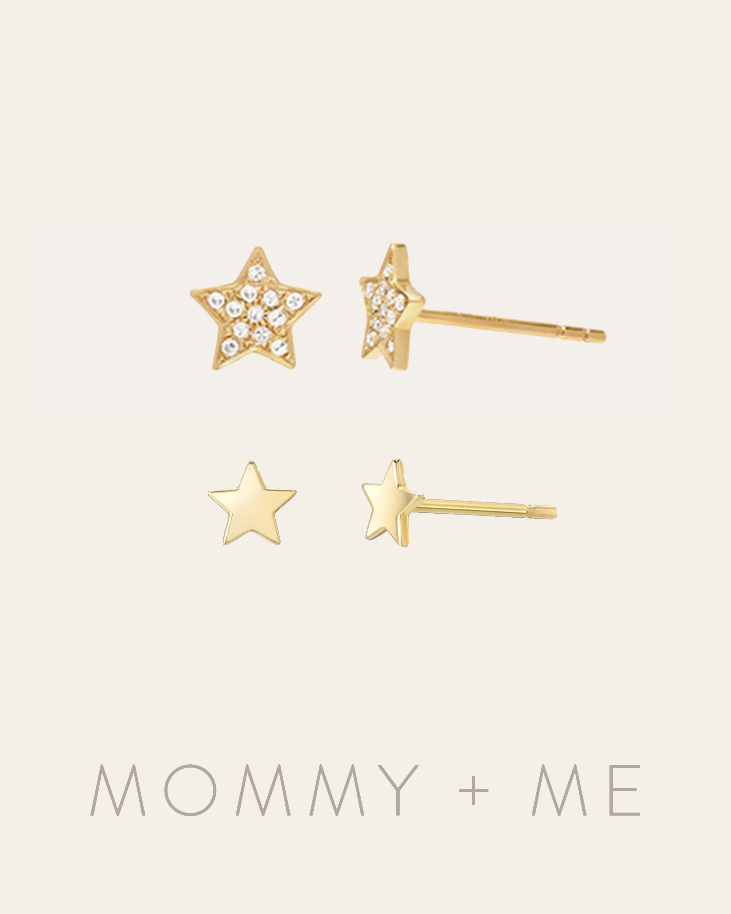 Diamond And Mini Star Studs - Mommy + Me