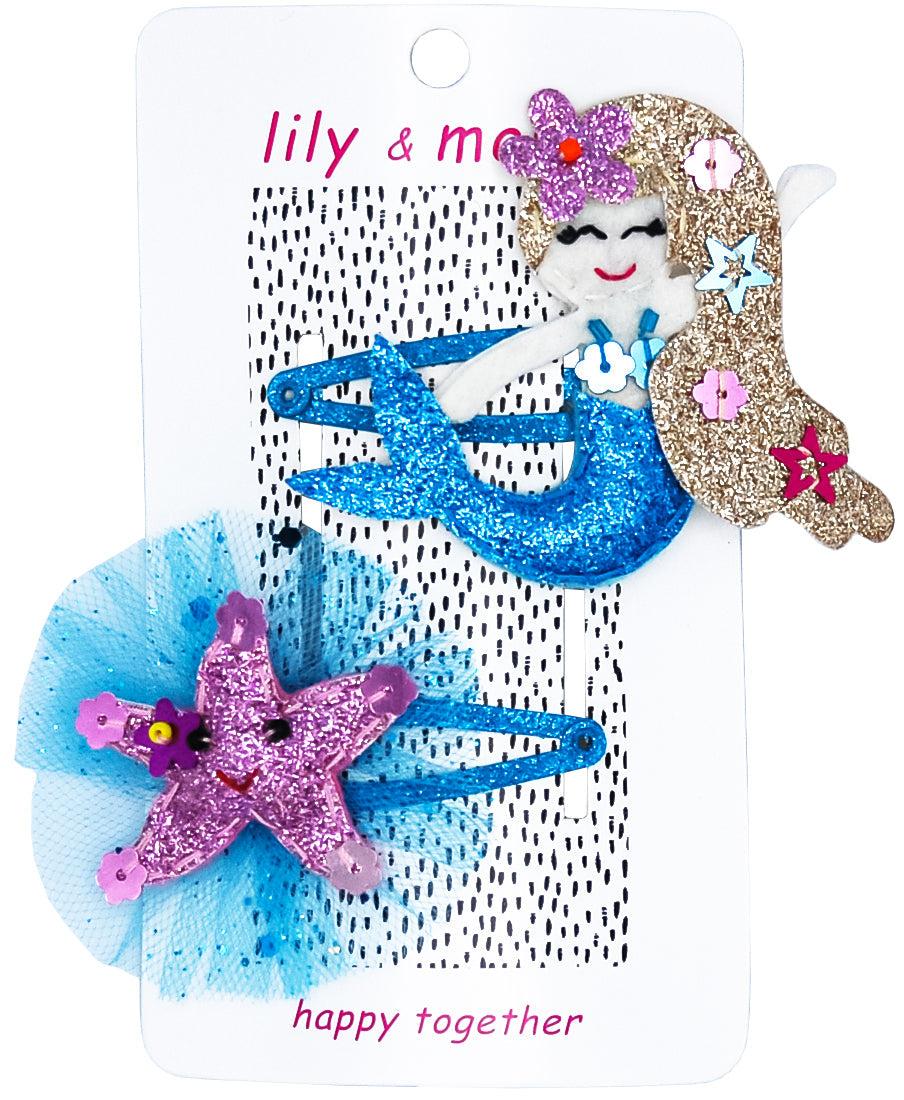 Starfish & Sparkle Mermaid Hair Clips