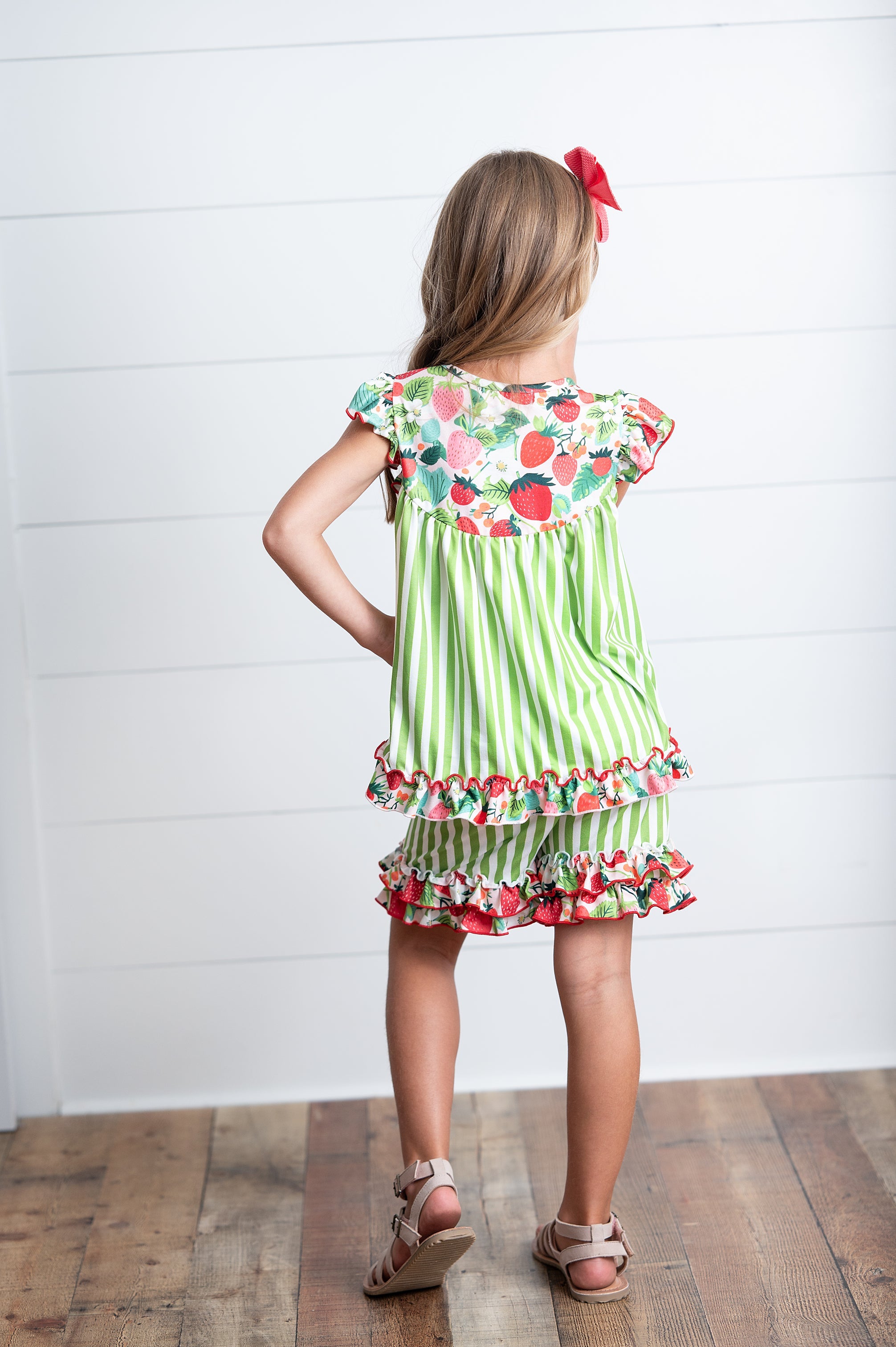 Strawberry Stripe Short Set