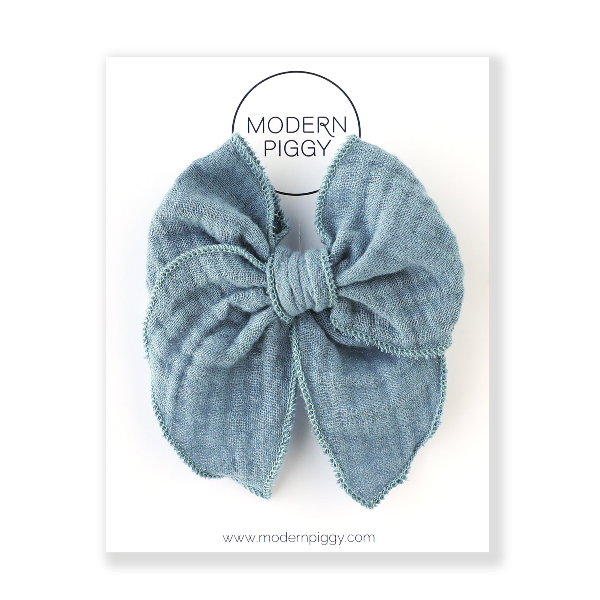 Steel Blue | Gauze Petite Party Bow