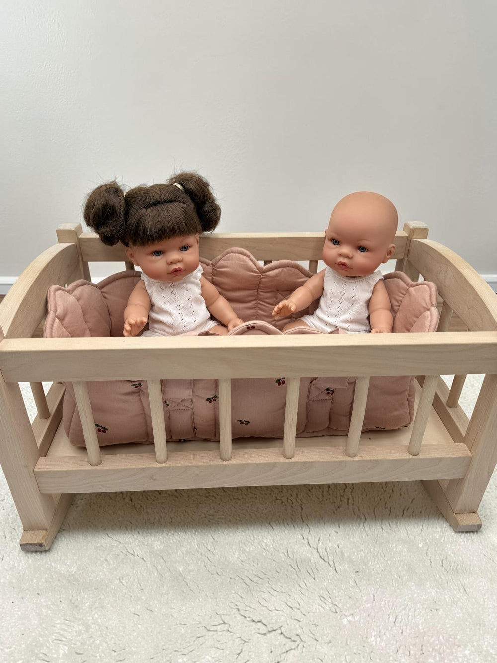 Bebenita | Wooden Baby Doll Cradle Bed In Natural Birch