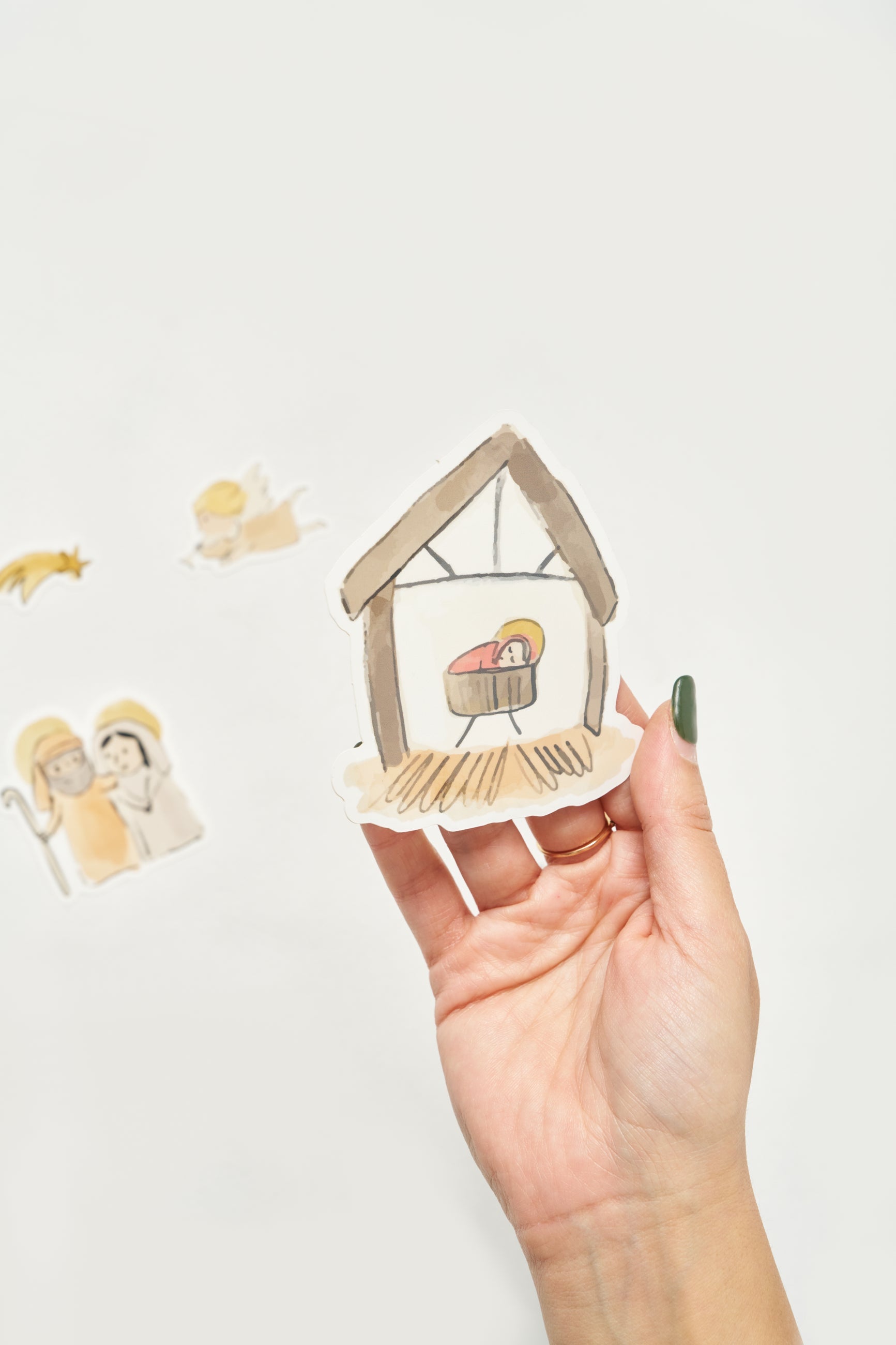 Away In A Manger Christmas Stickers 4 Pack