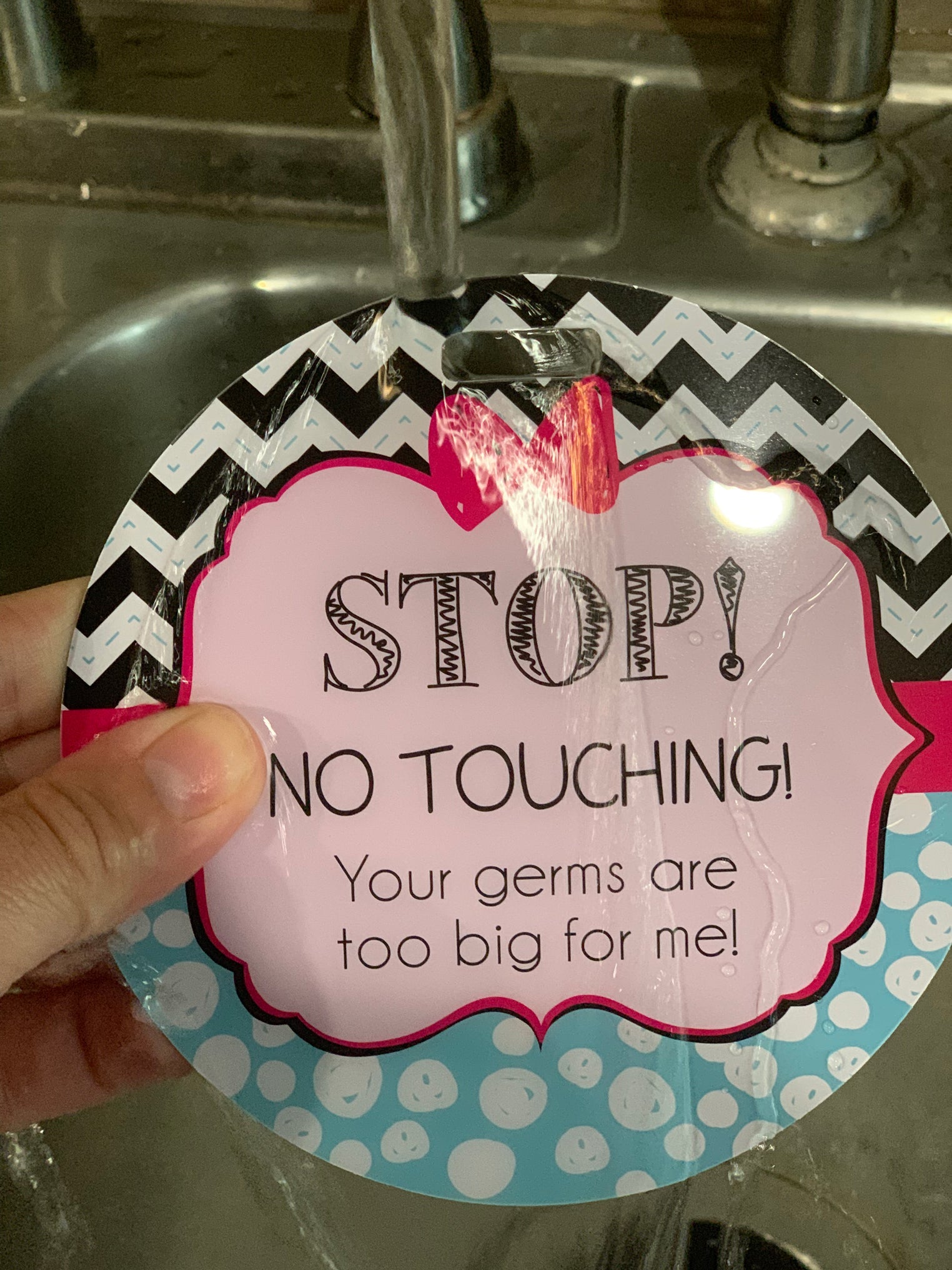 Girl Zig Zag Please Don't Touch My Baby Car Seat Sign Tag