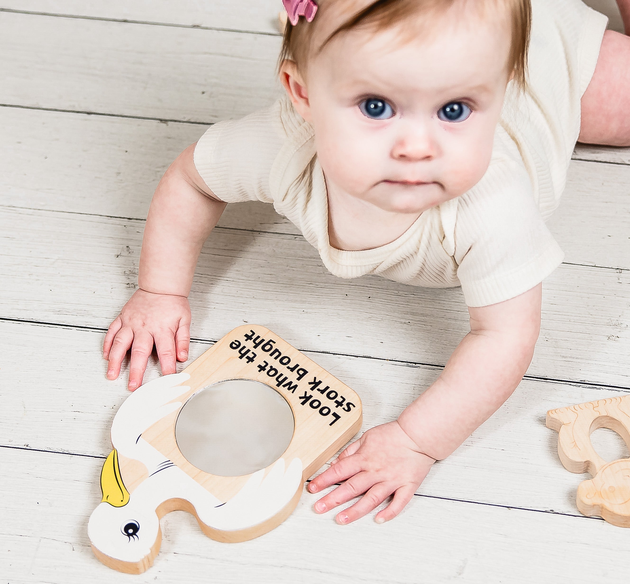 Look At Me! Little Explorers Baby's First Mirror - Friendly Stork | Made In The Usa 🇺🇸