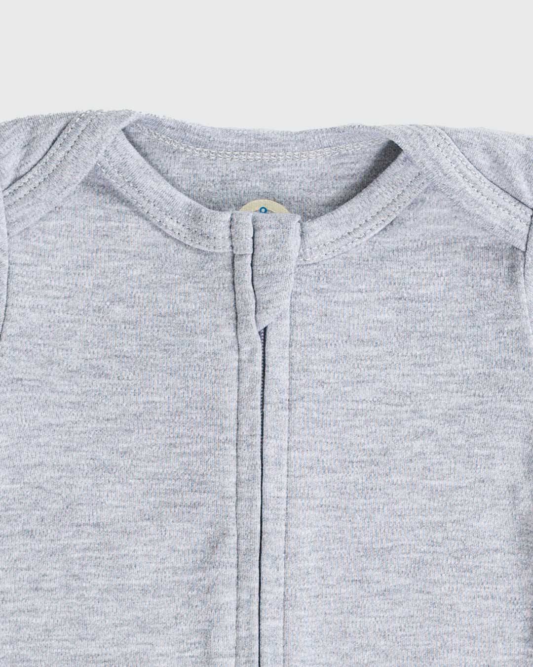 Long Sleeve Zipper Bodysuit In Storm, 9-12m