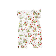 Strawberry Fields Flutter Sleeve Baby Romper