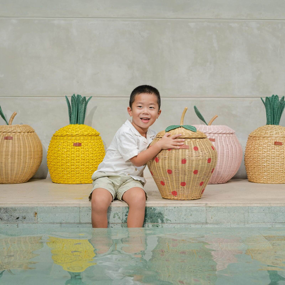Strawberry Wicker Rattan Basket